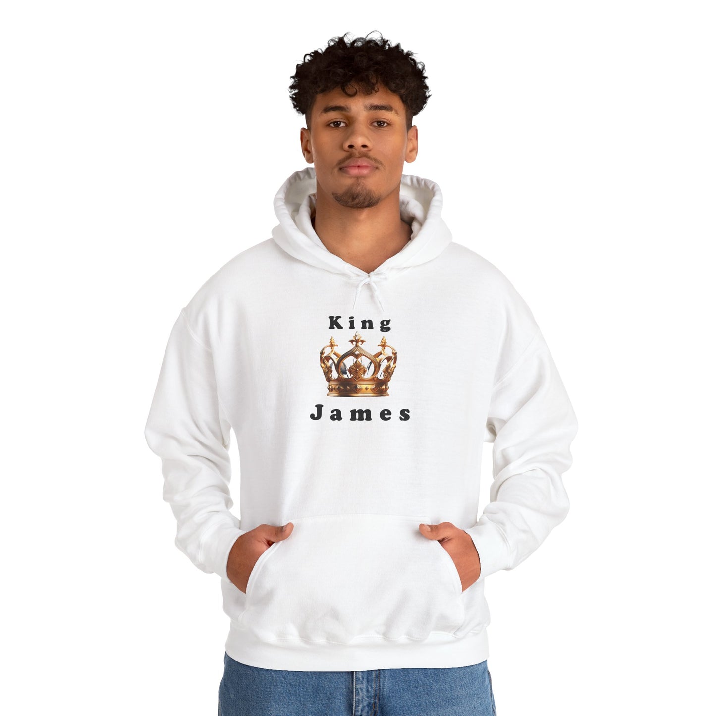 King James Crown Hoodie | Unisex Heavy Blend Sweatshirt, Cool Casual Wear, Gift for Basketball Fans, Streetwear, Comfortable and Stylish