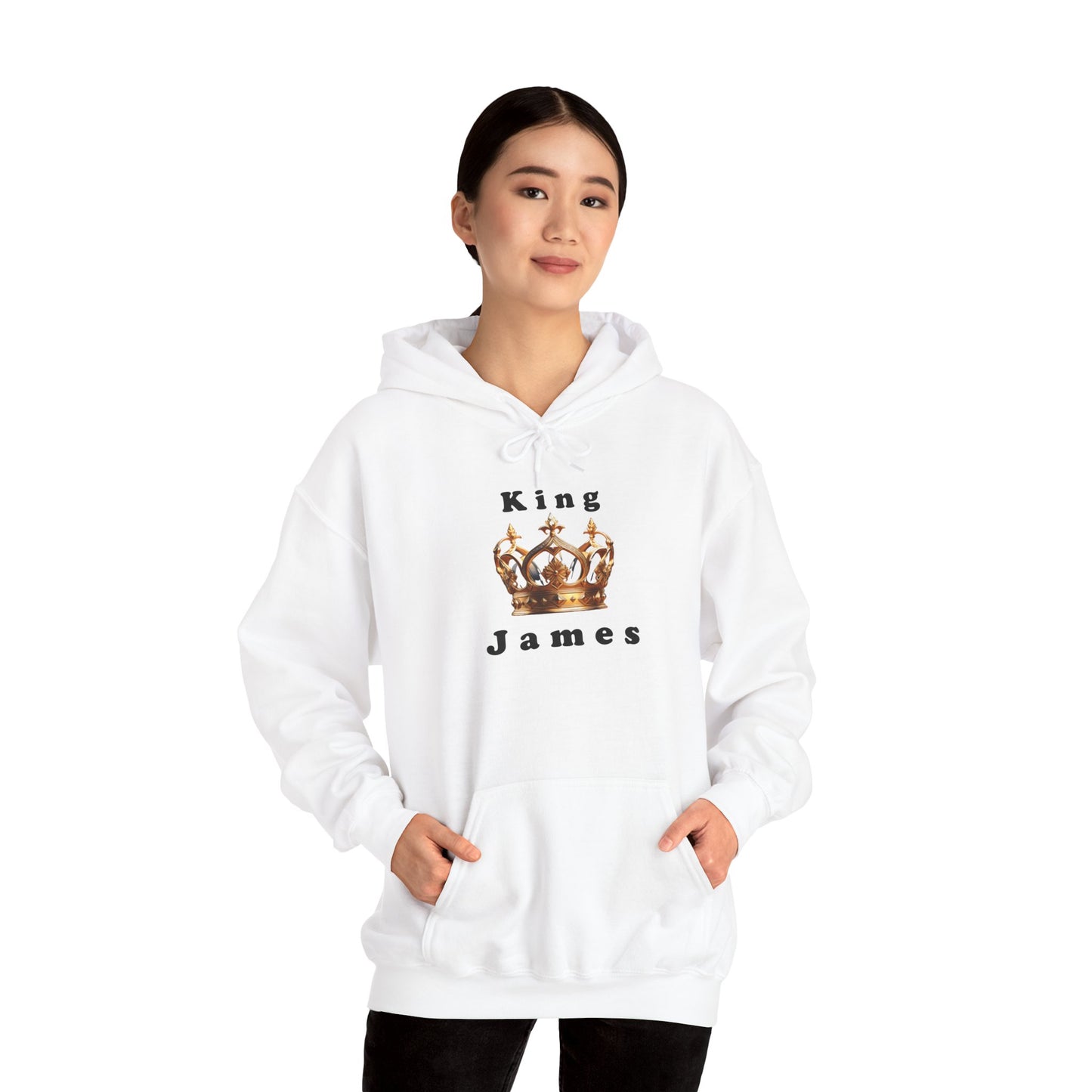 King James Crown Hoodie | Unisex Heavy Blend Sweatshirt, Cool Casual Wear, Gift for Basketball Fans, Streetwear, Comfortable and Stylish