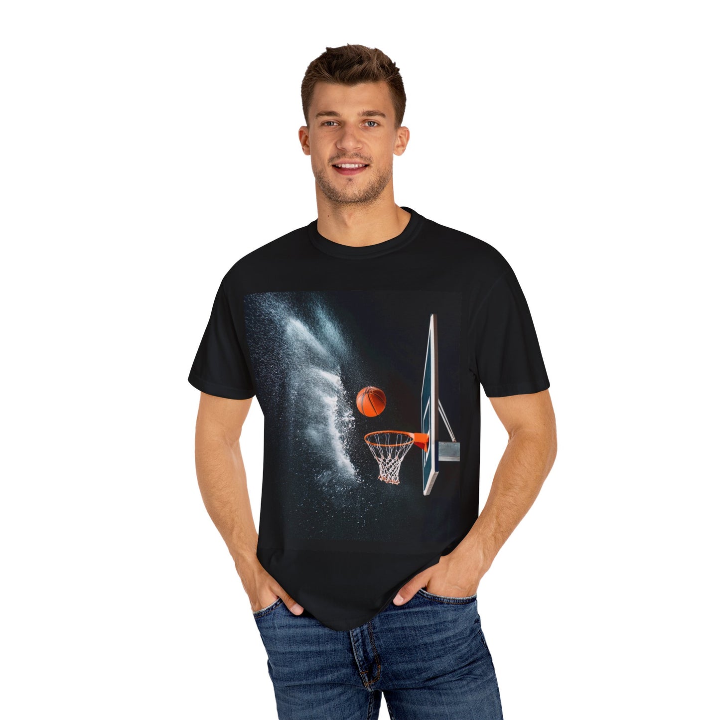 Basketball Splash Unisex Garment-Dyed T-Shirt